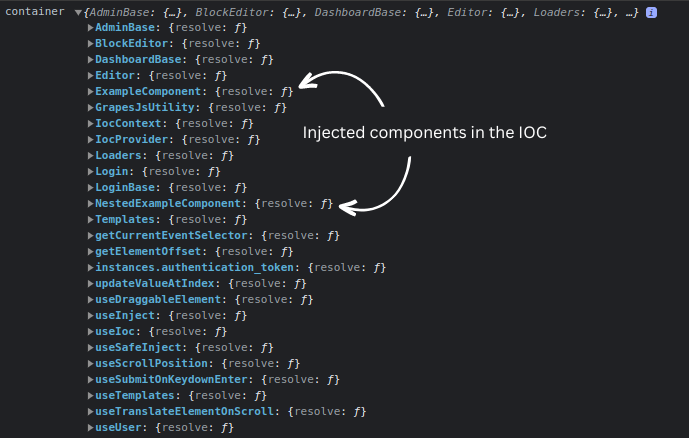 React components in the IOC container